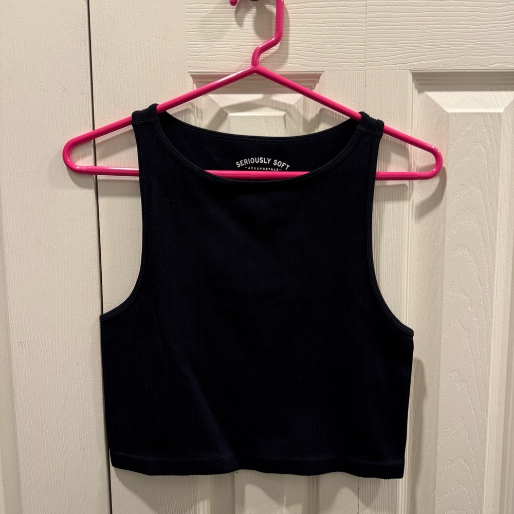 Aeropostale Seriously Soft Black Crop Top Like New Size Large